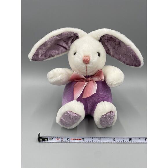 Main Joy Limited Small 7 Inch Bunny Rabbit Plush In Purple Outfit Stuffed Animal - Picture 3 of 7